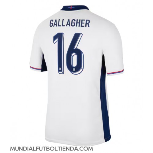 Camiseta Inglaterra Conor Gallagher #16 Primera Equipación Replica Eurocopa 2024 mangas cortas